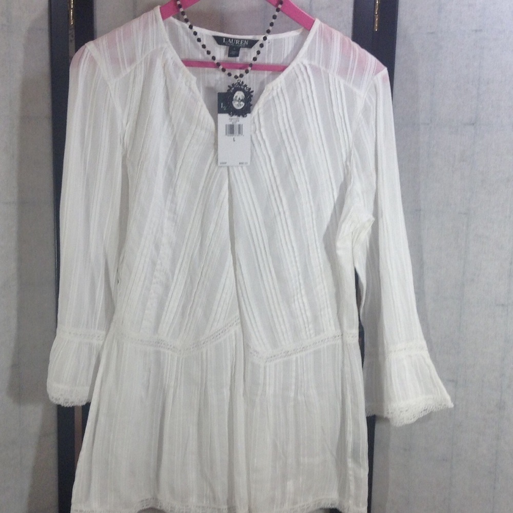 Ralph Lauren boho white top NWT